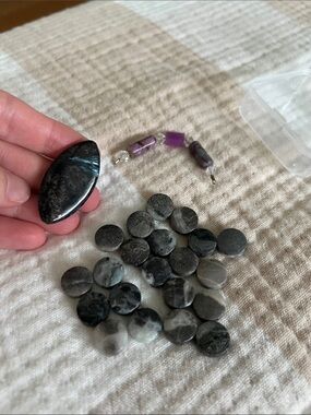 Mixed Stone lot bead supply — Gray and Black Tones